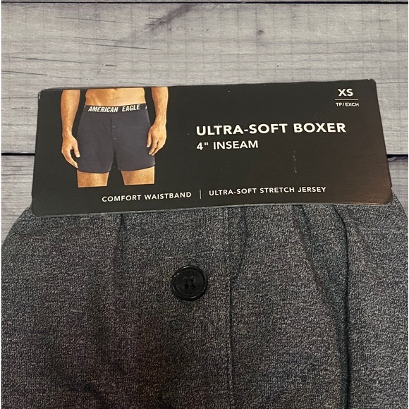NWT - AEO Men’s Ultra Soft Boxer Shorts Hybrids (Heather Grey / XS 26-29W) - Picture 5 of 12